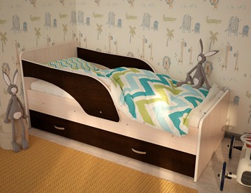 1-спальная детская кровать Максимка, корпус Млечный дуб, фасад Венге в Петропавловске-Камчатском