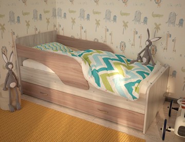 Детская кровать для мальчика Максимка, корпус Шимо светлый, фасад Шимо темный в Петропавловске-Камчатском