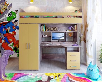 Детская кровать-шкаф Аракс, каркас Бетон, фасад Зира в Петропавловске-Камчатском
