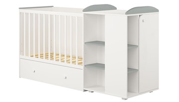 Детская кровать-шкаф с комодом POLINI Kids Ameli 800 Белый / Серый, серия AMELI в Петропавловске-Камчатском