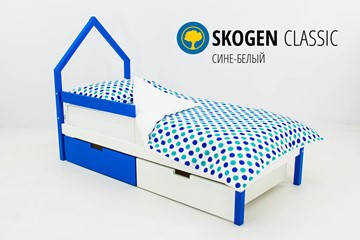Кровать-домик мини Skogen сине-белый в Петропавловске-Камчатском