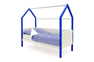 Кровать-домик детская «Svogen сине-белый» мягкая в Петропавловске-Камчатском