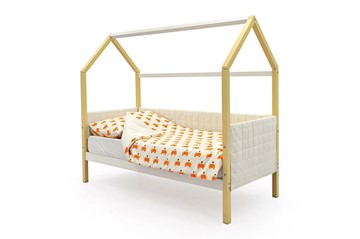 Детская кровать-домик «Svogen бежево-белый» мягкая в Петропавловске-Камчатском