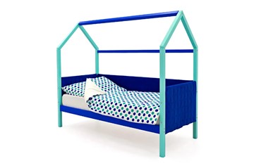 Детская кровать-домик Svogen, мятный-синий мягкая в Петропавловске-Камчатском
