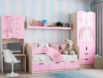 Детская комната для девочки Юниор-3, Розовый металлик в Петропавловске-Камчатском