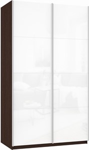 Шкаф Прайм (Белое стекло/Белое стекло) 1200x570x2300, венге в Петропавловске-Камчатском