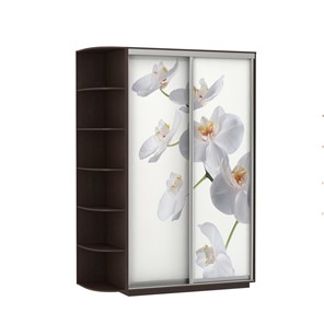 Шкаф 2-дверный Экспресс 1500x600x2200, со стеллажом, Орхидея белая/венге в Петропавловске-Камчатском