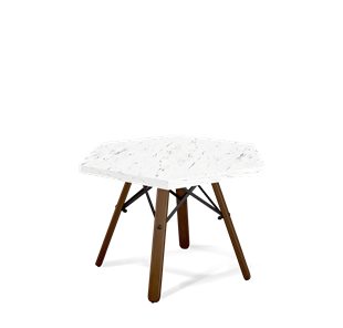Шестигранный столик SHT-S70 / SHT-ТT20 60 ЛДСП (мрамор каррара белый/темный орех/черный муар) в Петропавловске-Камчатском