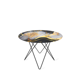 Круглый столик SHT-TU37 / SHT-TT32 60 стекло/МДФ (черный алмаз/черный муар) в Петропавловске-Камчатском