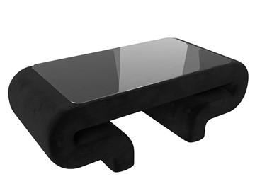 Стеклянный столик Волна, черный (велюр) в Петропавловске-Камчатском