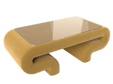 Стеклянный столик Волна, желтый (микровельвет) в Петропавловске-Камчатском
