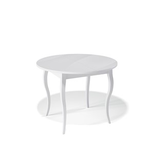 Круглый обеденный стол Kenner 1000С (Белый/Стекло белое глянец) в Петропавловске-Камчатском