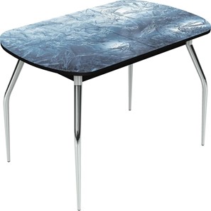 Обеденный раздвижной стол Ривьера исп.2 хром №5 (Exclusive h157/черный) в Петропавловске-Камчатском