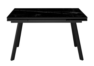 Керамический кухонный стол DikLine SKA125 Керамика Черный мрамор/подстолье черное/опоры черные (2 уп.) в Петропавловске-Камчатском