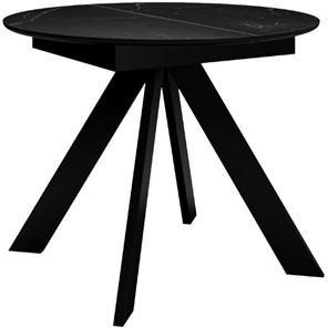 Кухонный стол раскладной DikLine SKC100 D1000 Керамика Черный мрамор / опоры черные в Петропавловске-Камчатском