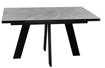 Раздвижной стол DikLine SKM140 Керамика серый мрамор/подстолье черное/опоры черные (2 уп.) в Петропавловске-Камчатском
