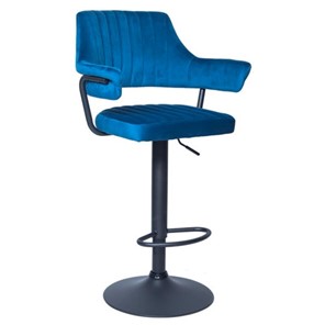 Мягкий барный стул КАНТРИ WX-2917 вельвет голубой в Петропавловске-Камчатском