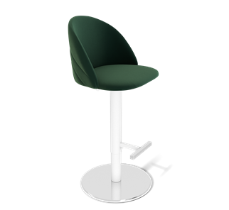 Барный стул SHT-ST35-2 / SHT-S128 (лиственно-зеленый/хром/белый муар) в Петропавловске-Камчатском