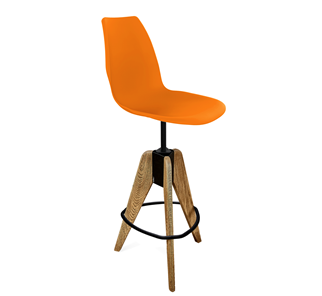 Барный стул SHT-ST29/S92 (оранжевый ral2003/брашированный коричневый/черный муар) в Петропавловске-Камчатском