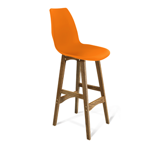Барный стул SHT-ST29/S65 (оранжевый ral2003/дуб брашированный коричневый) в Петропавловске-Камчатском
