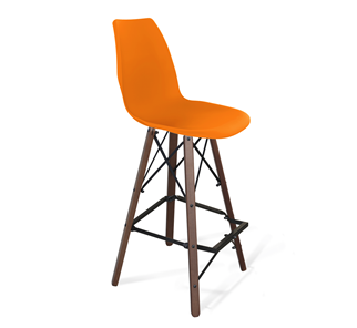 Барный стул SHT-ST29/S80 (оранжевый ral2003/темный орех/черный) в Петропавловске-Камчатском