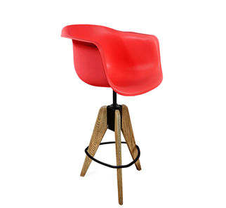 Барный стул SHT-ST31/S92 (красный/брашированный коричневый/черный муар) в Петропавловске-Камчатском