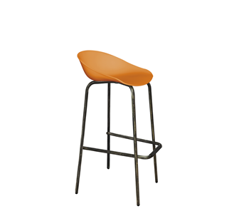 Барный стул SHT-ST19/S29 (оранжевый/черный муар/золотая патина) в Петропавловске-Камчатском