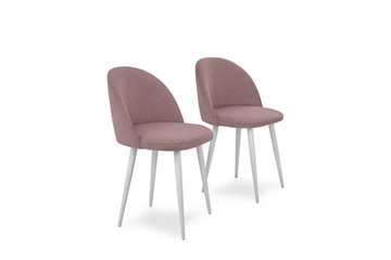 Комплект из 2-х  мягких стульев для кухни Лайт розовый белые ножки в Петропавловске-Камчатском