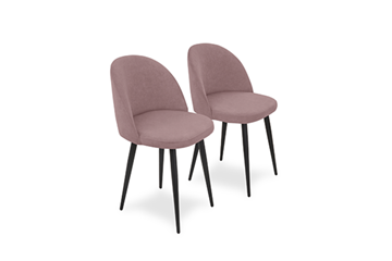 Комплект из 2-х кухонных стульев Лайт розовый черные ножки в Петропавловске-Камчатском