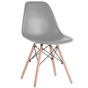 Комплект стульев 4 шт. BRABIX "Eames CF-010", пластик серый, опоры дерево/металл, 532632, 2033A в Петропавловске-Камчатском