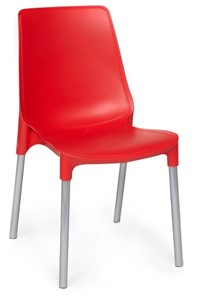 Обеденный стул GENIUS (mod 75) 46x56x84 красный/ножки хром арт.12830 в Петропавловске-Камчатском