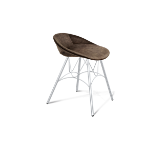 Обеденный стул SHT-ST19-SF1 / SHT-S100 (кофейный трюфель/хром лак) в Петропавловске-Камчатском