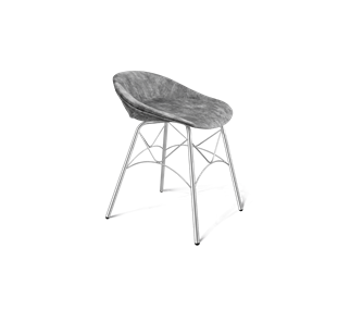 Обеденный стул SHT-ST19-SF1 / SHT-S107 (дымный/хром лак) в Петропавловске-Камчатском