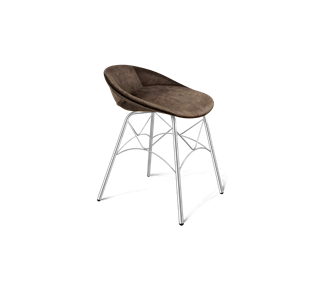Обеденный стул SHT-ST19-SF1 / SHT-S107 (кофейный трюфель/хром лак) в Петропавловске-Камчатском