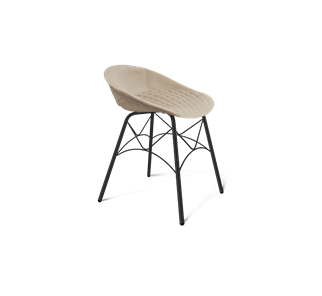 Обеденный стул SHT-ST19-SF1 / SHT-S107 (ванильный крем/черный муар) в Петропавловске-Камчатском