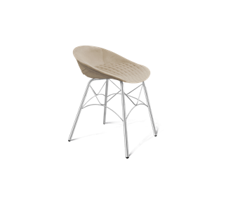 Обеденный стул SHT-ST19-SF1 / SHT-S107 (ванильный крем/хром лак) в Петропавловске-Камчатском