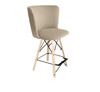 Полубарный стул SHT-ST36 / SHT-S80-1 (ванильный крем/прозрачный лак/черный) в Петропавловске-Камчатском