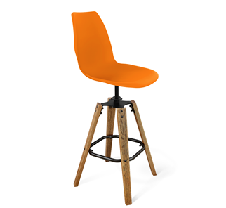 Барный стул SHT-ST29/S93 (оранжевый ral2003/брашированный коричневый/черный муар) в Петропавловске-Камчатском