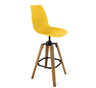 Барный стул SHT-ST29/S93 (желтый ral 1021/брашированный коричневый/черный муар) в Петропавловске-Камчатском
