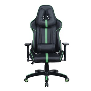 Компьютерное кресло Brabix GT Carbon GM-120 (две подушки, экокожа, черное/зеленое) 531929 в Петропавловске-Камчатском