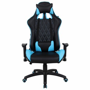Кресло офисное Brabix GT Master GM-110 (две подушки, экокожа, черное/голубое) 531928 в Петропавловске-Камчатском