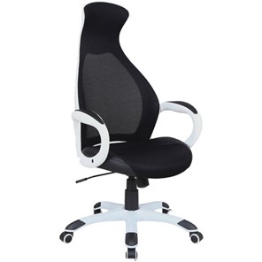 Кресло офисное Brabix Premium Genesis EX-517 (пластик белый, ткань/экокожа/сетка черная) 531573 в Петропавловске-Камчатском
