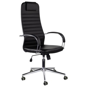 Офисное кресло Brabix Premium Pilot EX-610 CH (хром, кожзам, черное) 532418 в Петропавловске-Камчатском