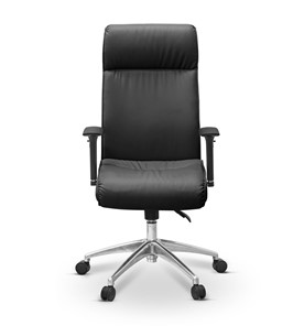 Офисное кресло Dark (подлокотники 3D) натуральная кожа с компаньоном / черная в Петропавловске-Камчатском