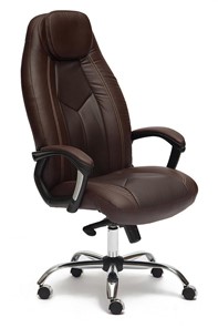 Кресло офисное BOSS Lux, кож/зам, коричневый/коричневый перфорированный, арт.9816 в Петропавловске-Камчатском