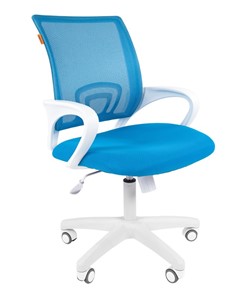 Кресло компьютерное CHAIRMAN 696 white, tw12-tw04 голубой в Петропавловске-Камчатском