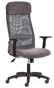Кресло компьютерное PROFIT PLT флок/ткань, серый, 29/W-12, арт.20537 в Петропавловске-Камчатском