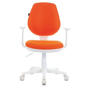 Офисное кресло Brabix Fancy MG-201W (с подлокотниками, пластик белый, оранжевое) 532410 в Петропавловске-Камчатском