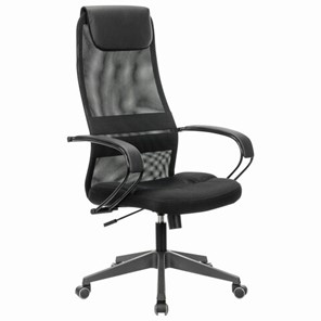 Офисное кресло Brabix Premium Stalker EX-608 PL (ткань-сетка/кожзам, черное) 532090 в Петропавловске-Камчатском