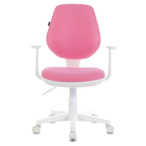 Офисное кресло Brabix Fancy MG-201W (с подлокотниками, пластик белый, розовое) 532409 в Петропавловске-Камчатском